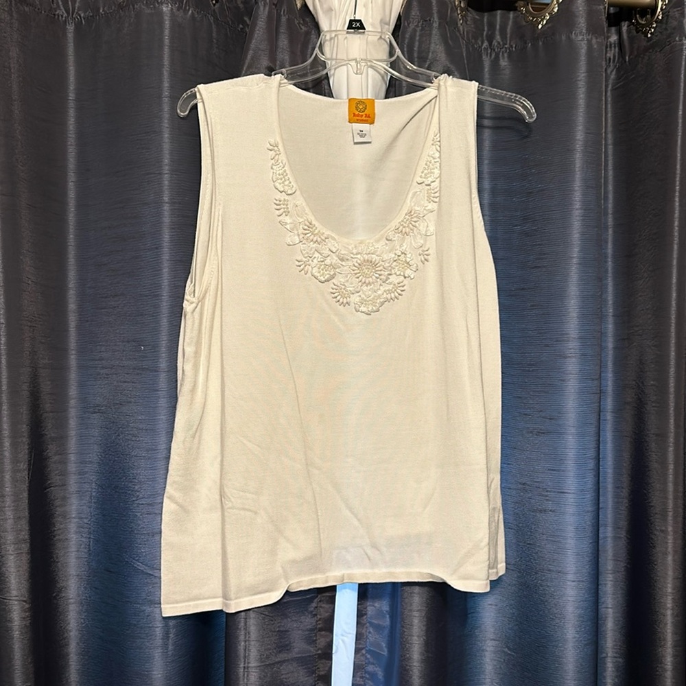 Cream color  with beading Ruby Rd sweater 3x